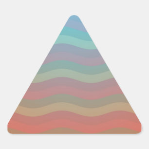 Wavy Stripes Orange Blue Gradient Dreieckiger Aufkleber