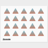 Wavy Stripes Orange Blue Gradient Dreieckiger Aufkleber (Blatt)