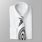 Wavy Striping Schwarz-weiß Neck Tie Krawatte (Gebunden)