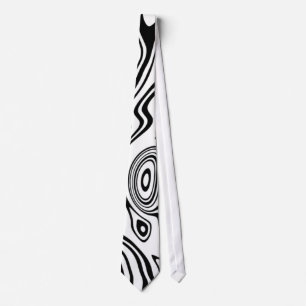Wavy Striping Schwarz-weiß Neck Tie Krawatte