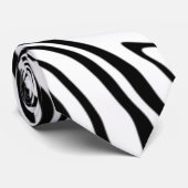 Wavy Striping Schwarz-weiß Neck Tie Krawatte (Gerollt)