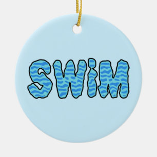 Wavy Swim T - Shirt Keramik Ornament