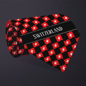 Wavy Switzerland Flag Pattern  Krawatte