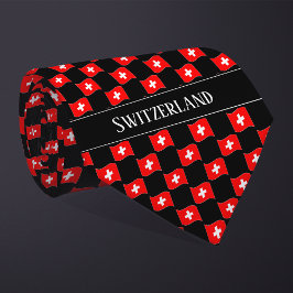 Wavy Switzerland Flag Pattern Krawatte