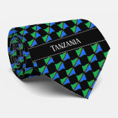 Wavy Tanzania Flag Pattern Krawatte (Gerollt)