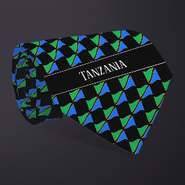 Wavy Tanzania Flag Pattern  Krawatte