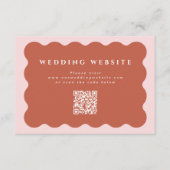 Wavy Terracotta & Blush Wedding Website QR Code Begleitkarte (Vorderseite)