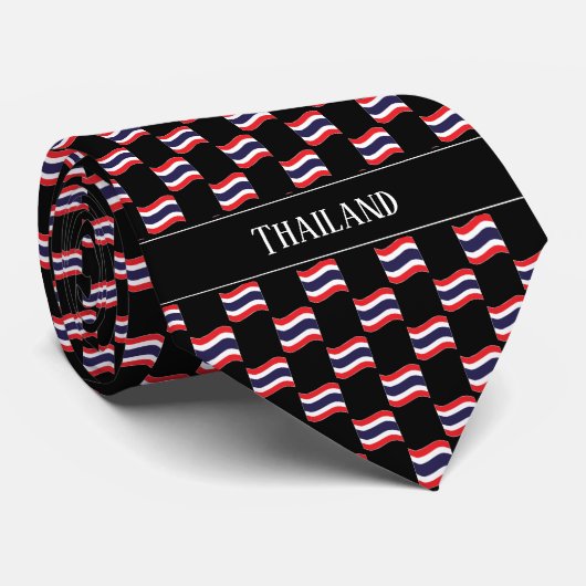 Wavy Thailand Flag Pattern  Krawatte (Gerollt)