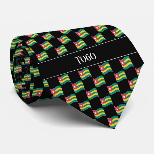 Wavy Togo Flag Pattern  Krawatte (Gerollt)