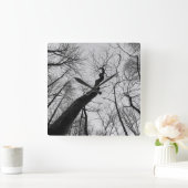 Wavy_Tree_Clock Quadratische Wanduhr (Zuhause)