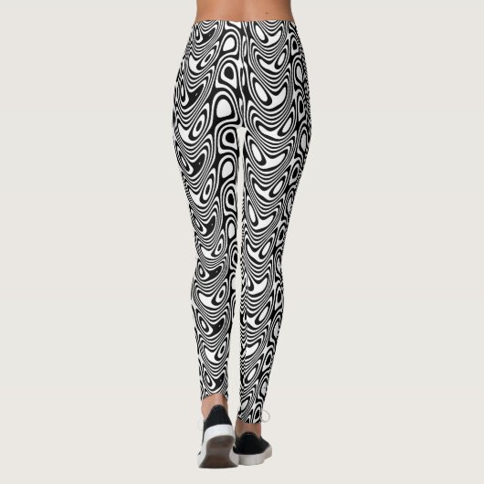 Wavy Trippy optische Illusion Ying Yang Muster Leggings (Rückseite)