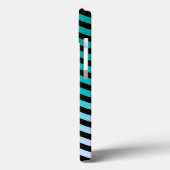 Wavy Turquoise Stripes Case-Mate iPhone Hülle (Rückseite / Links)