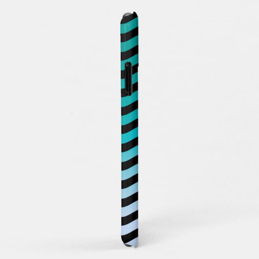 Wavy Turquoise Stripes Case-Mate iPhone Hülle (Hinten/Rechts)
