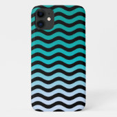 Wavy Turquoise Stripes Case-Mate iPhone Hülle (Rückseite)