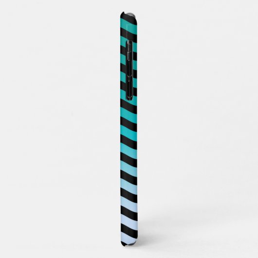 Wavy Turquoise Stripes Case-Mate iPhone Hülle (Hinten/Links)