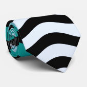 Wavy Turquoise Stripes Krawatte (Gerollt)