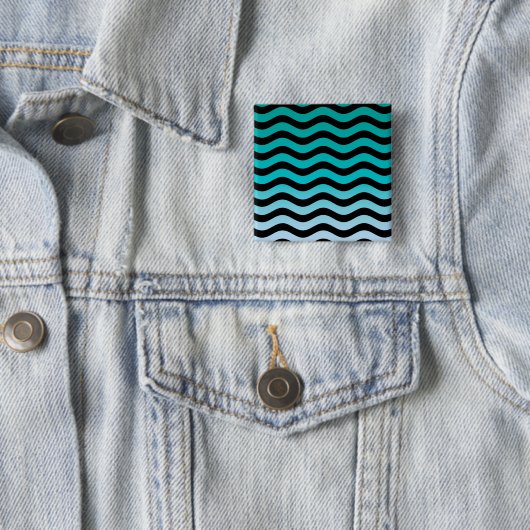 Wavy Turquoise Stripes Pattern Button (Beispiel)