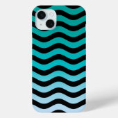 Wavy Turquoise Stripes Pattern Case-Mate iPhone Hülle (Rückseite)