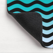 Wavy Turquoise Stripes Pattern Mousepad (Ecke)