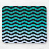 Wavy Turquoise Stripes Pattern Mousepad (Vorne)