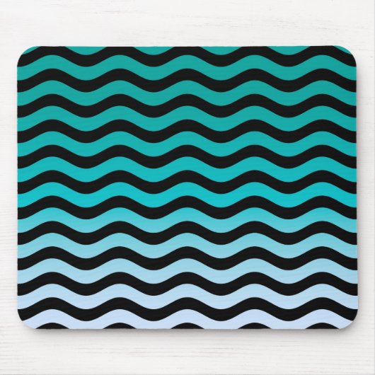 Wavy Turquoise Stripes Pattern Mousepad (Vorne)