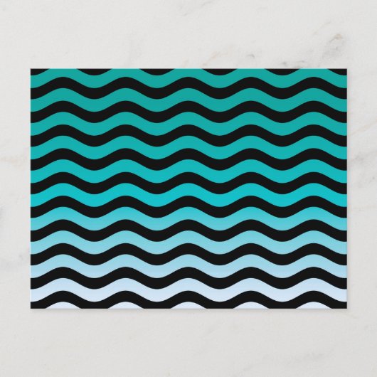 Wavy Turquoise Stripes Pattern Postkarte (Vorderseite)