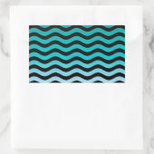 Wavy Turquoise Stripes Rechteckiger Aufkleber (Tasche)
