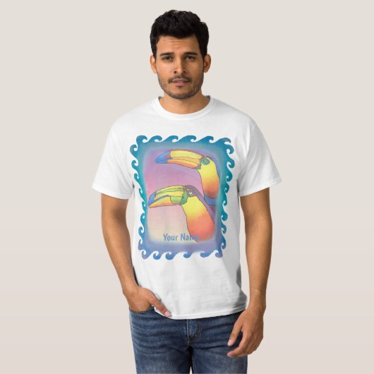 Wavy Two Toucans T-Shirt (Vorne ganz)