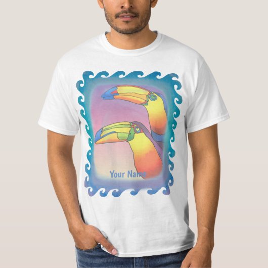 Wavy Two Toucans T-Shirt (Vorderseite)