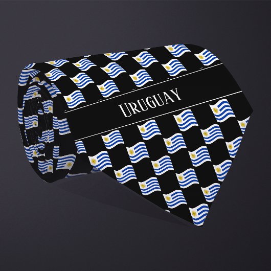 Wavy Uruguay Flag Pattern Krawatte