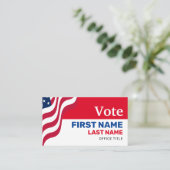 Wavy US Flag politische Kampagne formell Visitenkarte (Stehend Vorderseite)
