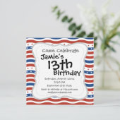 Wavy-US Flagge-Muster Einladung (Stehend Vorderseite)