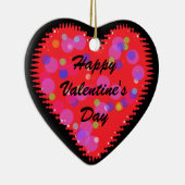 Wavy Valentine Day Heart and Circles Keramik Orn Ornament (Rechts)