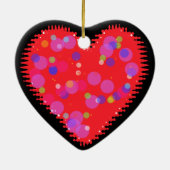 Wavy Valentine Day Heart and Circles Keramik Orn Ornament (Hinten)