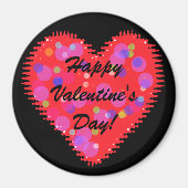 Wavy Valentine Day Heart and Circles Magnet (Vorne)