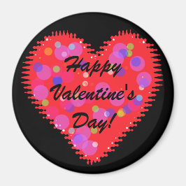 Wavy Valentine Day Heart and Circles Magnet