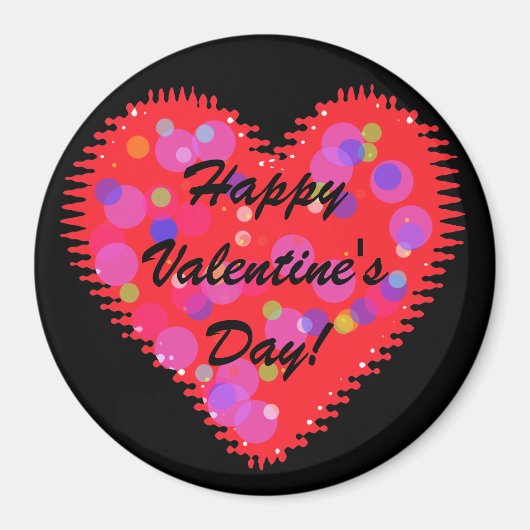 Wavy Valentine Day Heart and Circles Magnet (Vorne)