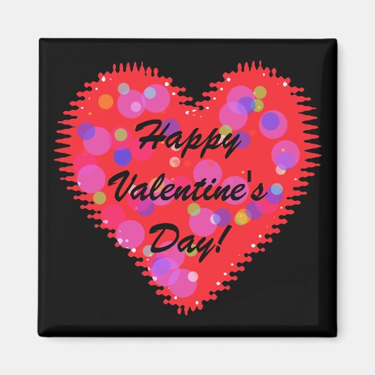 Wavy Valentine Day Heart and Circles Magnet (Vorne)