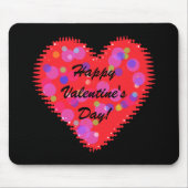 Wavy Valentine's Day Heart and Circles Maus Pad Mousepad (Vorne)
