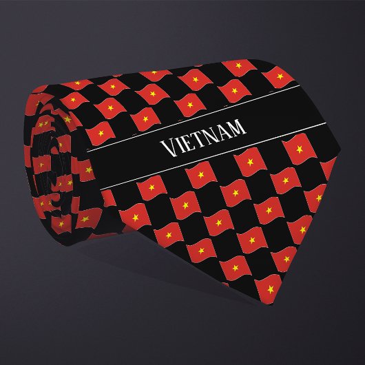 Wavy Vietnam Flag Pattern Krawatte