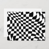 Wavy Warted Black and White Karos Postkarte (Vorne/Hinten)