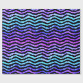 Wavy Wasserfarbe - cyan und lila : Geschenkpapier (Flach)