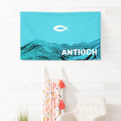 Wavy Waters Jesus Fish Banner (Insitu)
