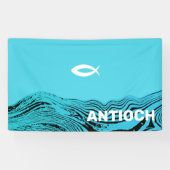 Wavy Waters Jesus Fish Banner (Horizontal)