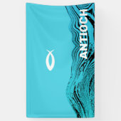 Wavy Waters Jesus Fish Banner (Vertikal)