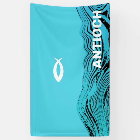Wavy Waters Jesus Fish Banner (Vertikal)