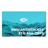 Wavy Waters Jesus Fish Magnetische Visitenkarte (Vorderseite)