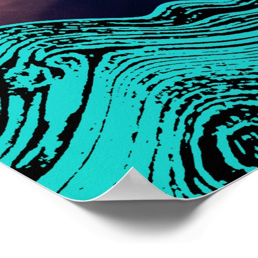 Wavy Waters Jesus Fish Poster (Ecke)