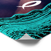 Wavy Waters Jesus Fish Poster (Ecke)