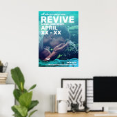 Wavy Waters Jesus Fish Poster (Heimbüro)